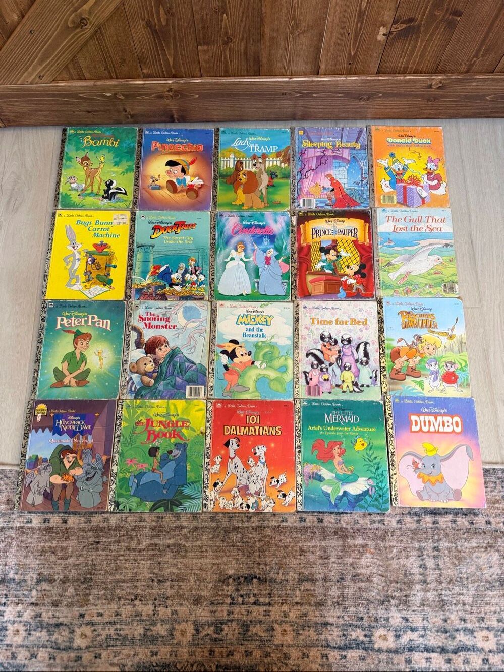 Vintage Little Golden Books Lot of 20 Disney Classics Bambi Dumbo Cinderella (93